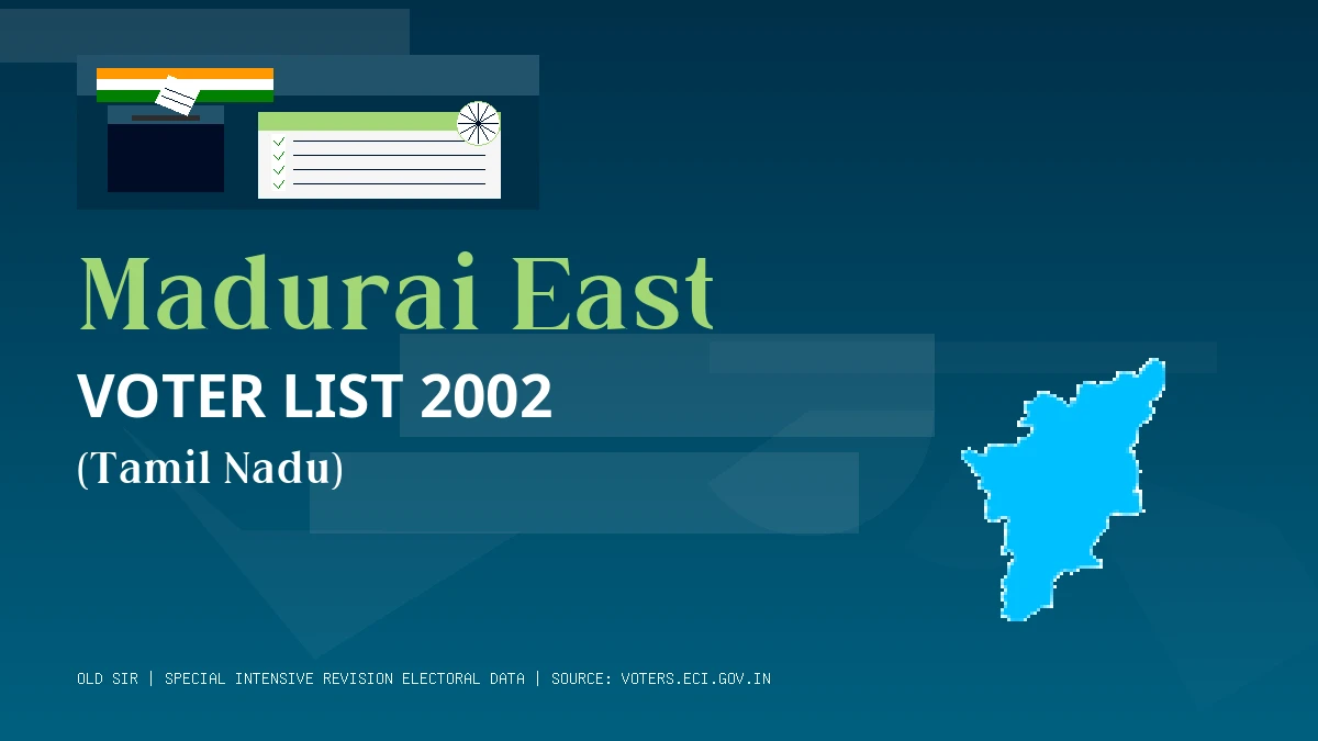 Madurai East Voter List 2002 PDF Download Tamil Nadu