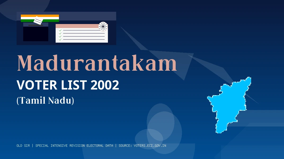 Madurantakam Voter List 2002 PDF Download Tamil Nadu