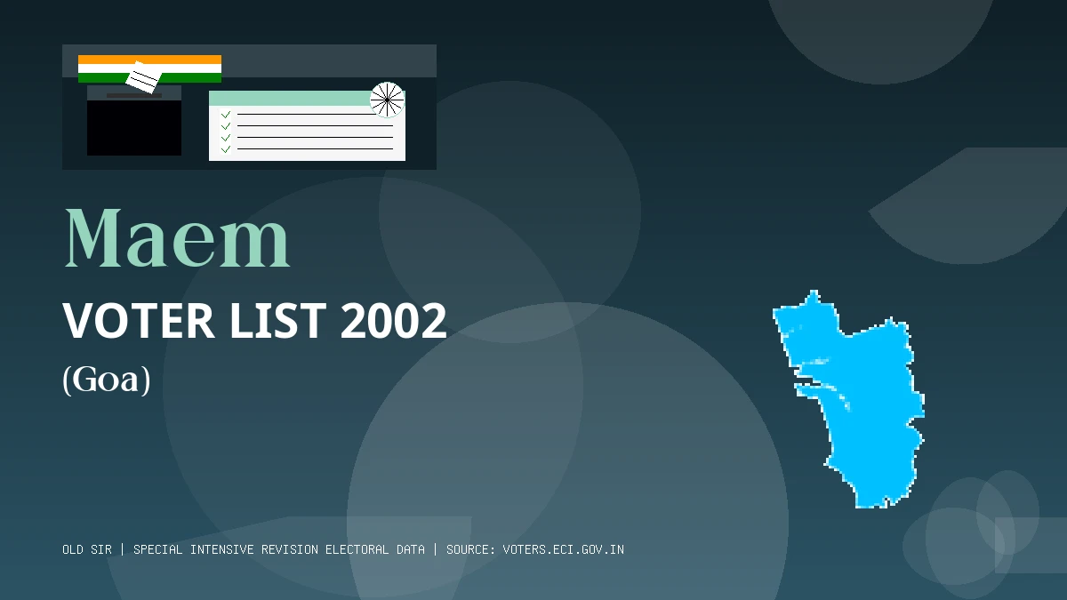 Maem Voter List 2002 PDF Download Goa