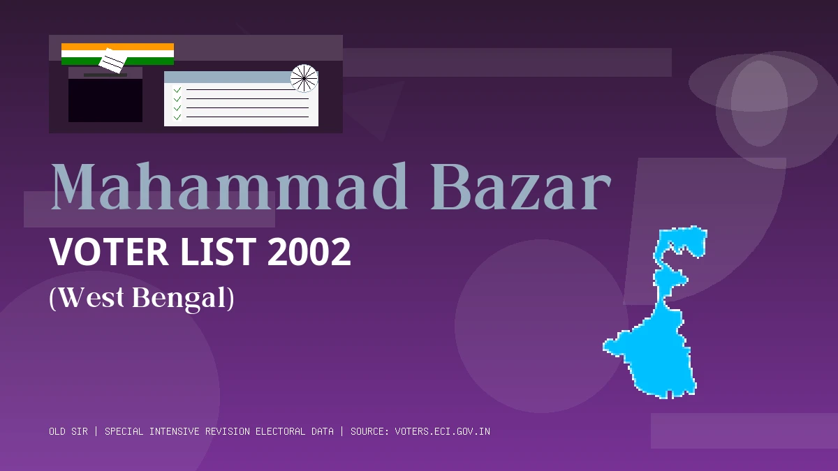 Mahammad Bazar Voter List 2002 PDF Download West Bengal