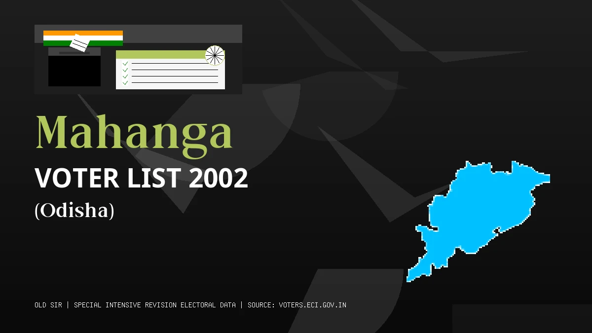 Mahanga Voter List 2002 PDF Download Odisha