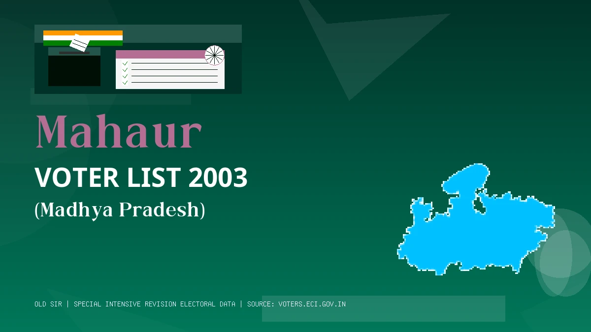 Mahaur Voter List 2003 PDF Download Madhya Pradesh