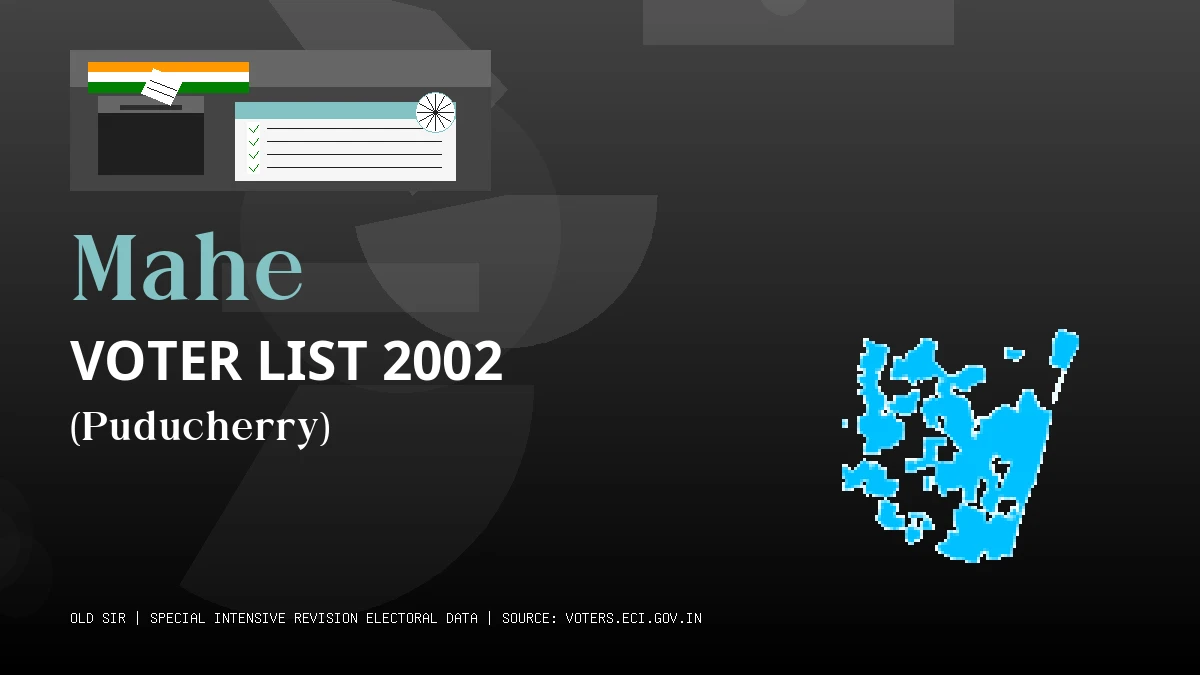 Mahe Voter List 2002 PDF Download Puducherry