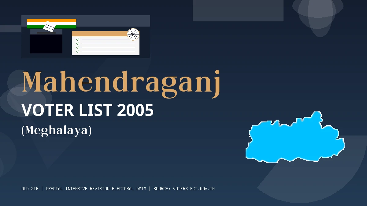 Mahendraganj Voter List 2005 PDF Download Meghalaya