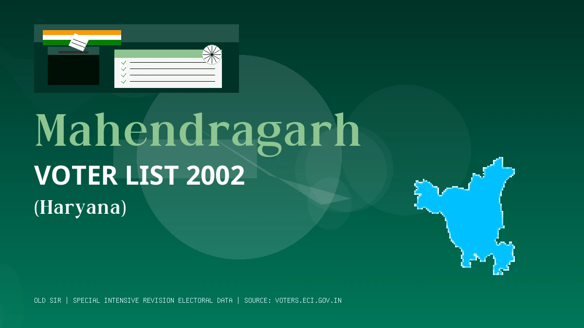 Mahendragarh Voter List 2002 PDF Download Haryana
