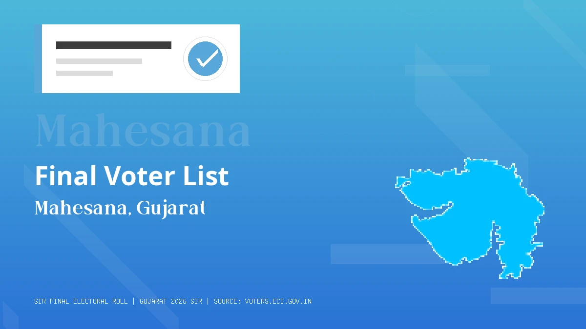 Mahesana Final Voter List Gujarat