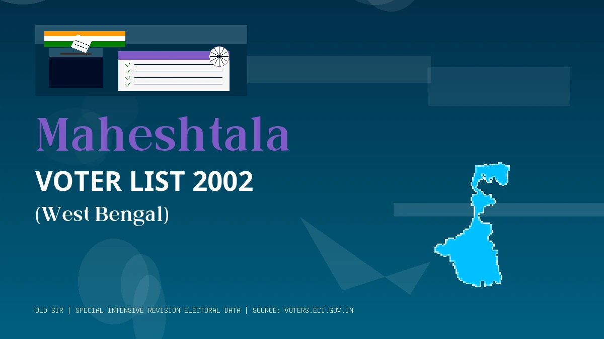 Maheshtala Voter List 2002 PDF Download West Bengal