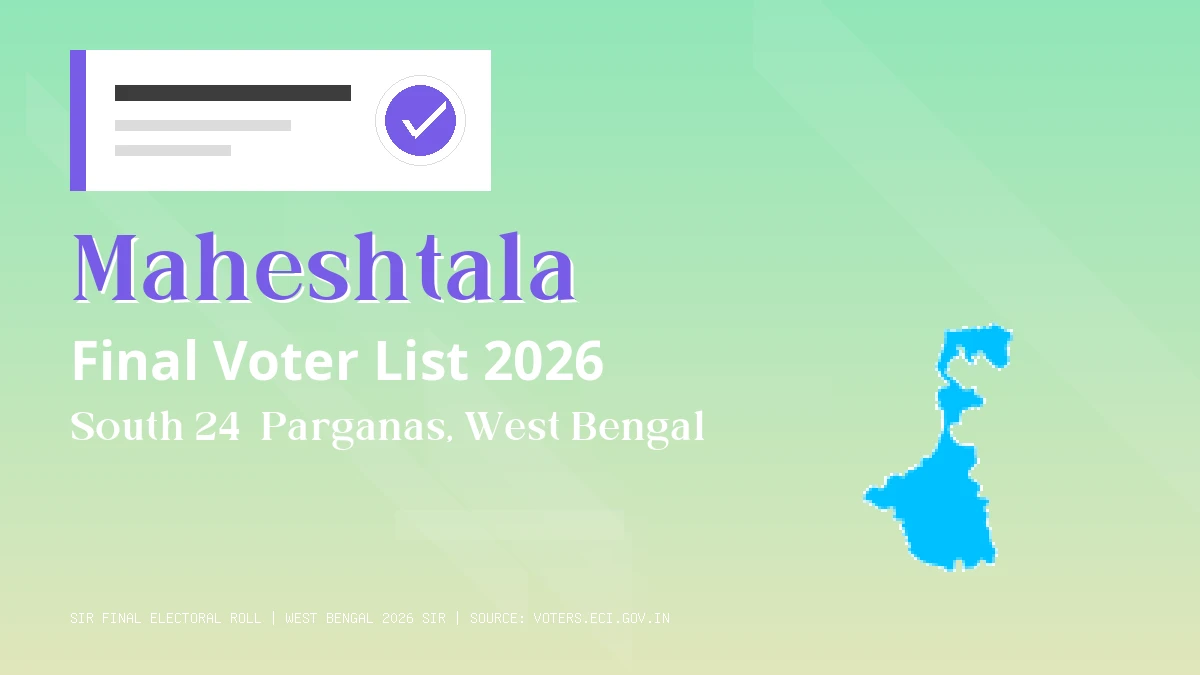 Maheshtala Final Voter List 2026 West Bengal