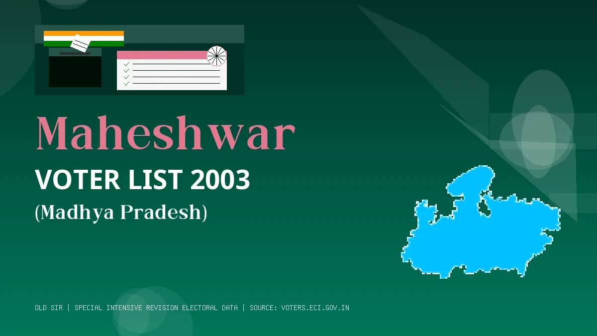 Maheshwar Voter List 2003 PDF Download Madhya Pradesh