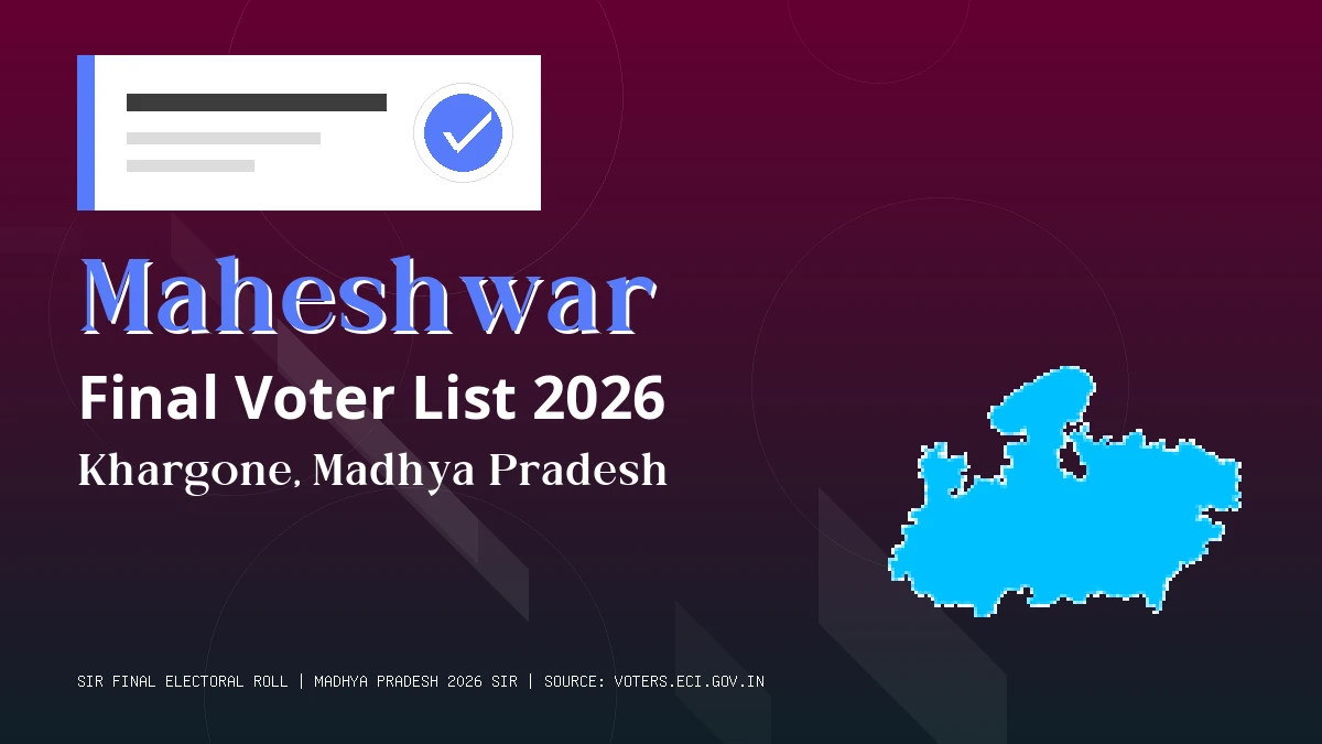 Maheshwar Final Voter List 2026 Madhya Pradesh