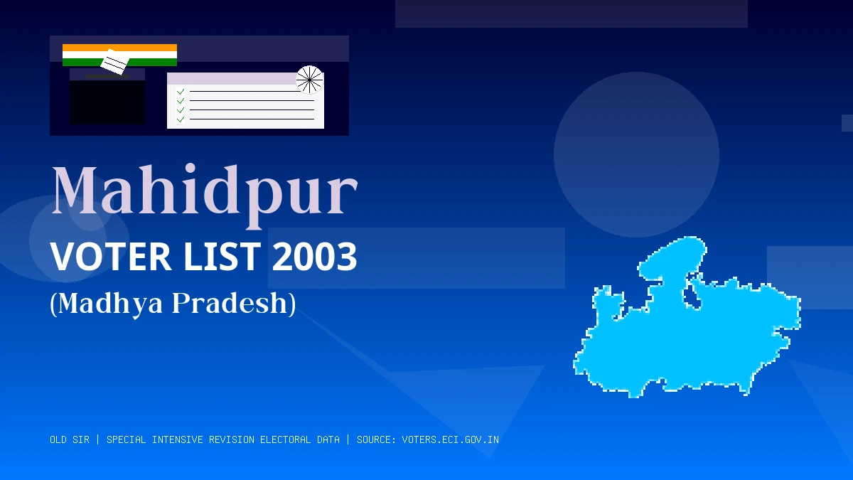 Mahidpur Voter List 2003 PDF Download Madhya Pradesh