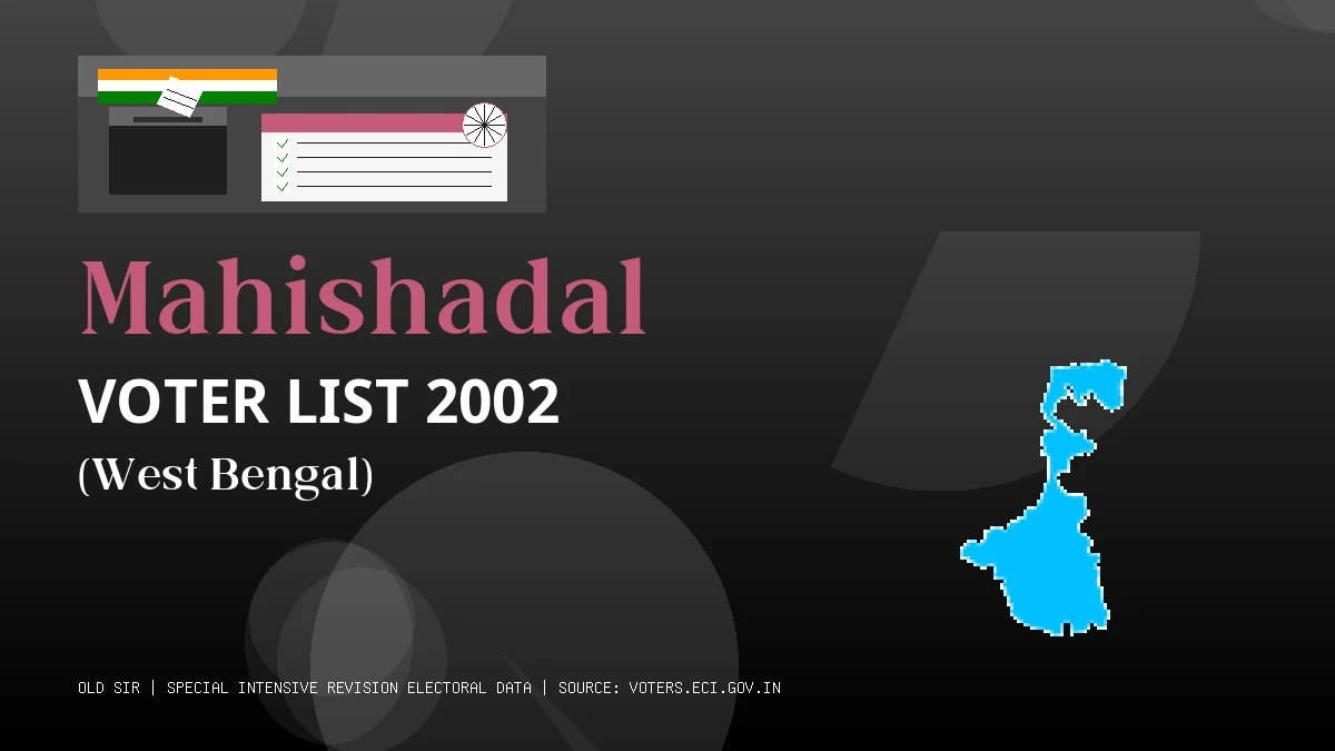 Mahishadal Voter List 2002 PDF Download West Bengal
