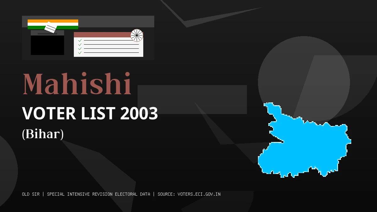 Mahishi Voter List 2003 PDF Download Bihar