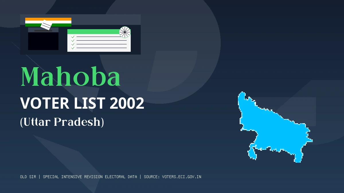 Mahoba Voter List 2002 PDF Download Uttar Pradesh