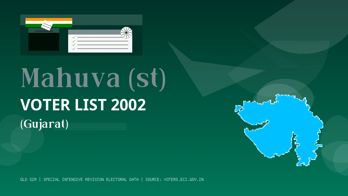 Mahuva (st) Voter List 2002 PDF Download Gujarat