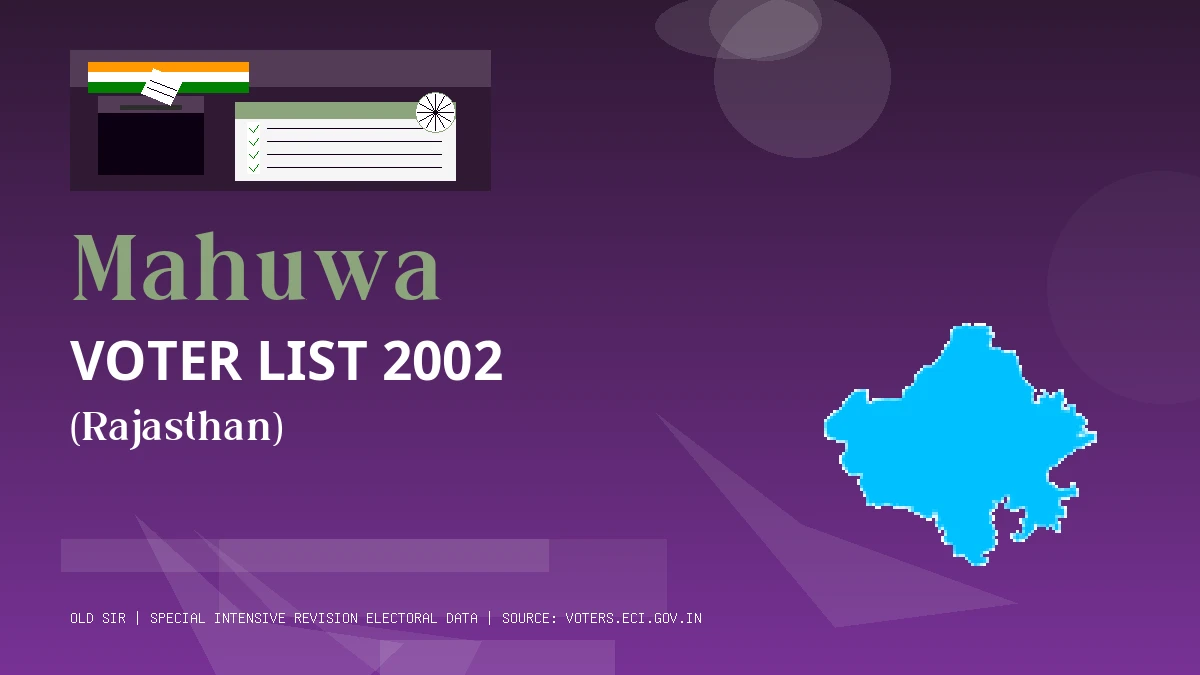 Mahuwa Voter List 2002 PDF Download Rajasthan