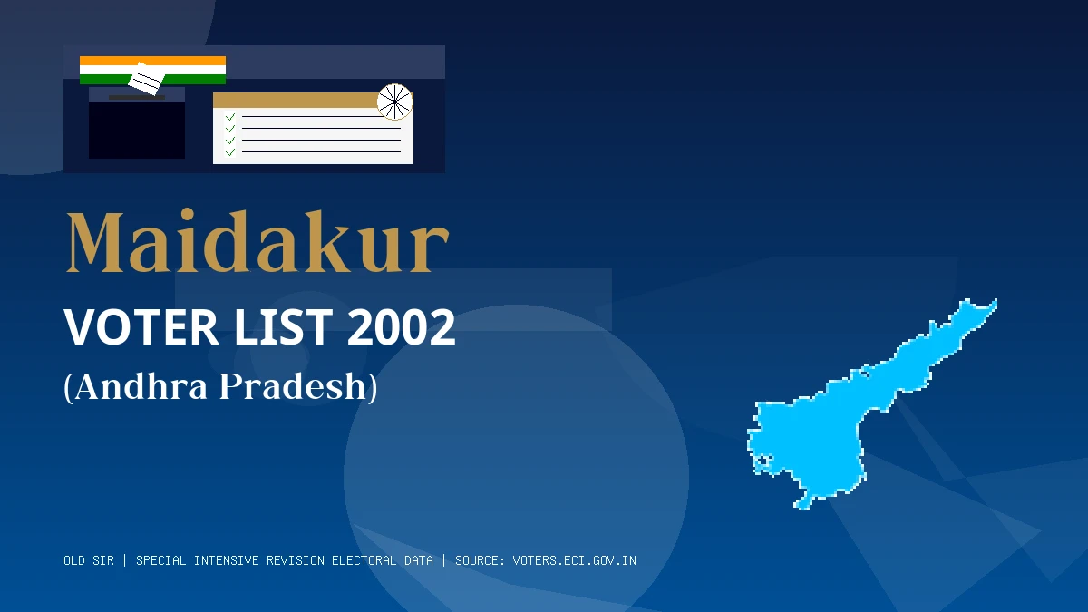 Maidakur Voter List 2002 PDF Download Andhra Pradesh