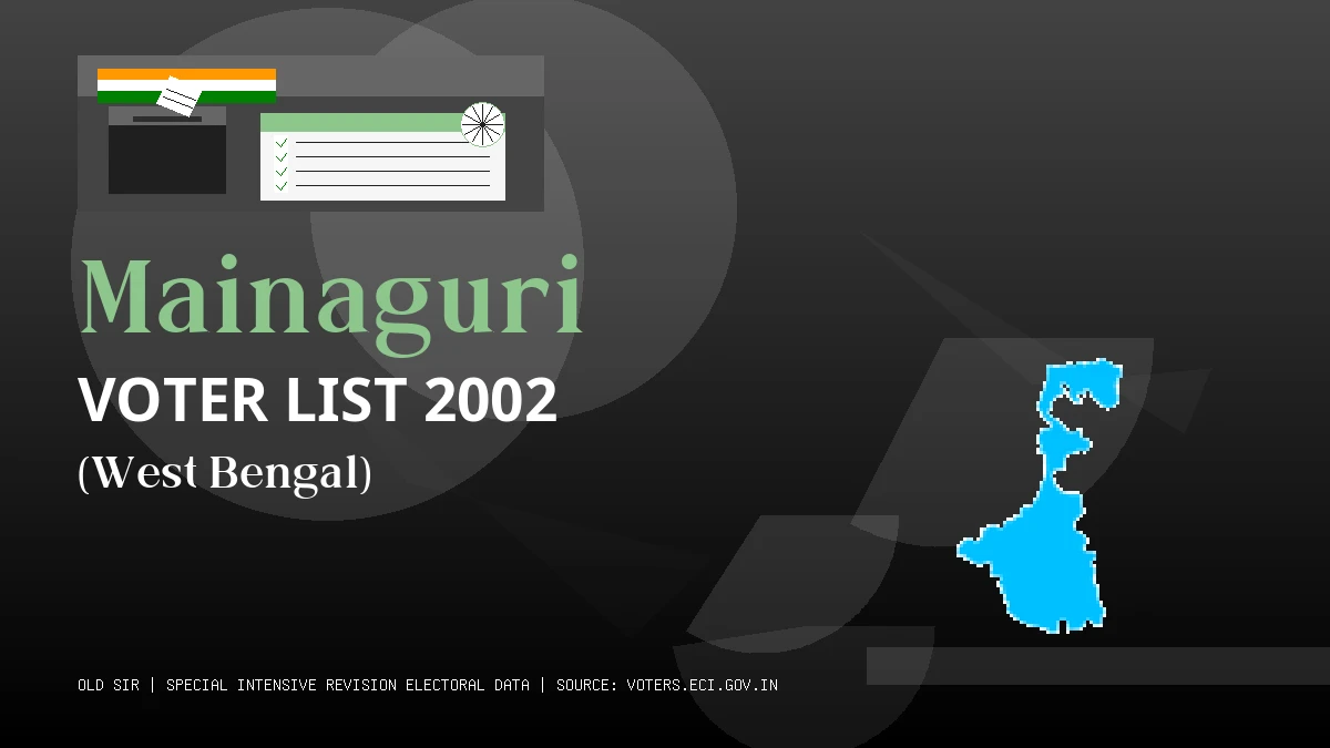 Mainaguri Voter List 2002 PDF Download West Bengal