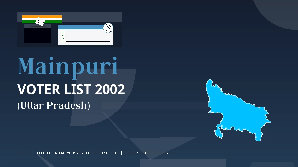 Mainpuri Voter List 2002 PDF Download Uttar Pradesh