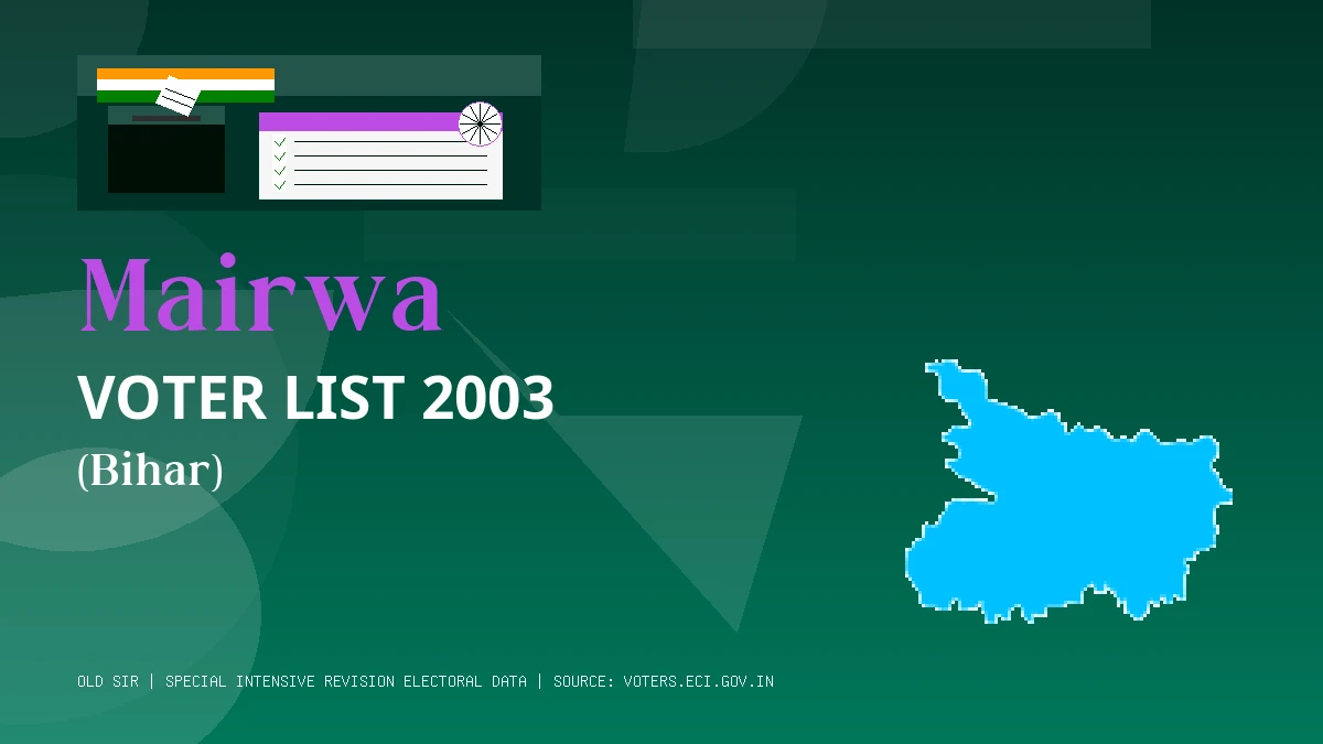 Mairwa Voter List 2003 PDF Download Bihar