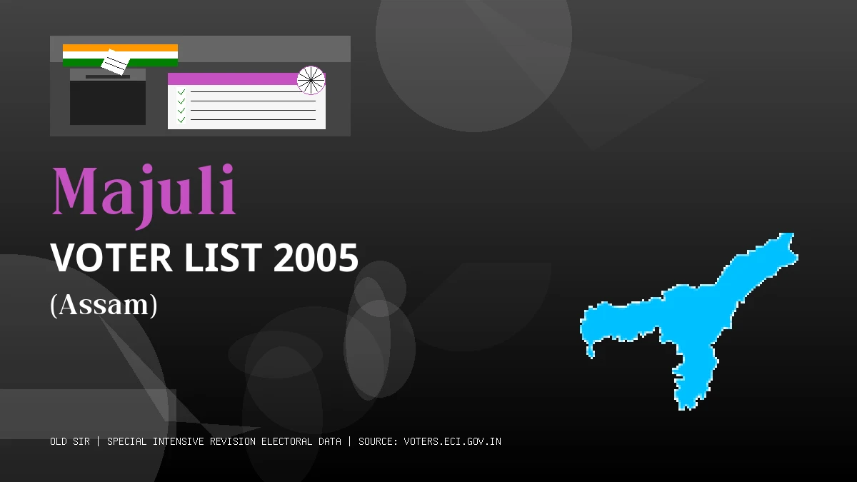 Majuli Voter List 2005 PDF Download Assam