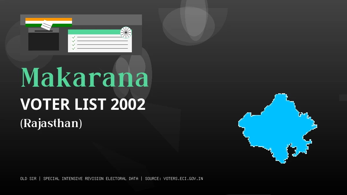 Makarana Voter List 2002 PDF Download Rajasthan