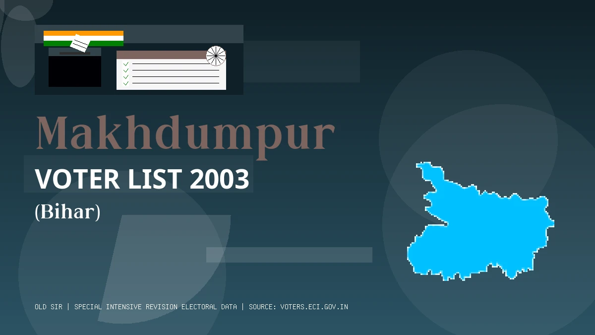 Makhdumpur Voter List 2003 PDF Download Bihar