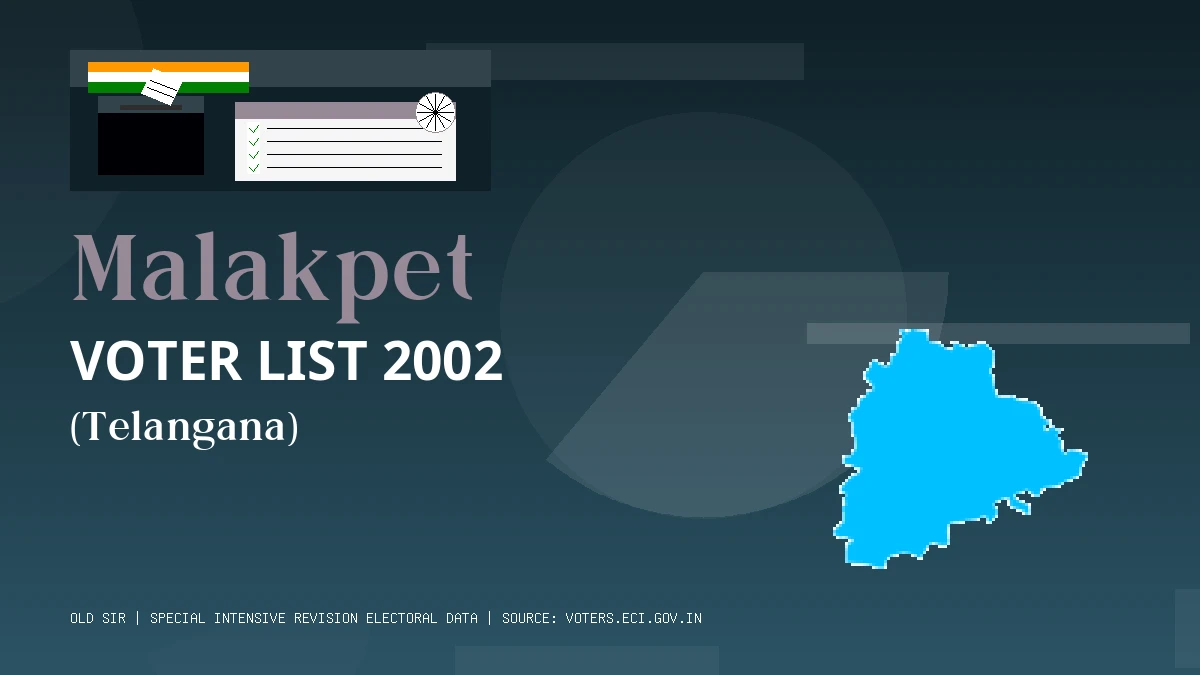 Malakpet Voter List 2002 PDF Download Telangana