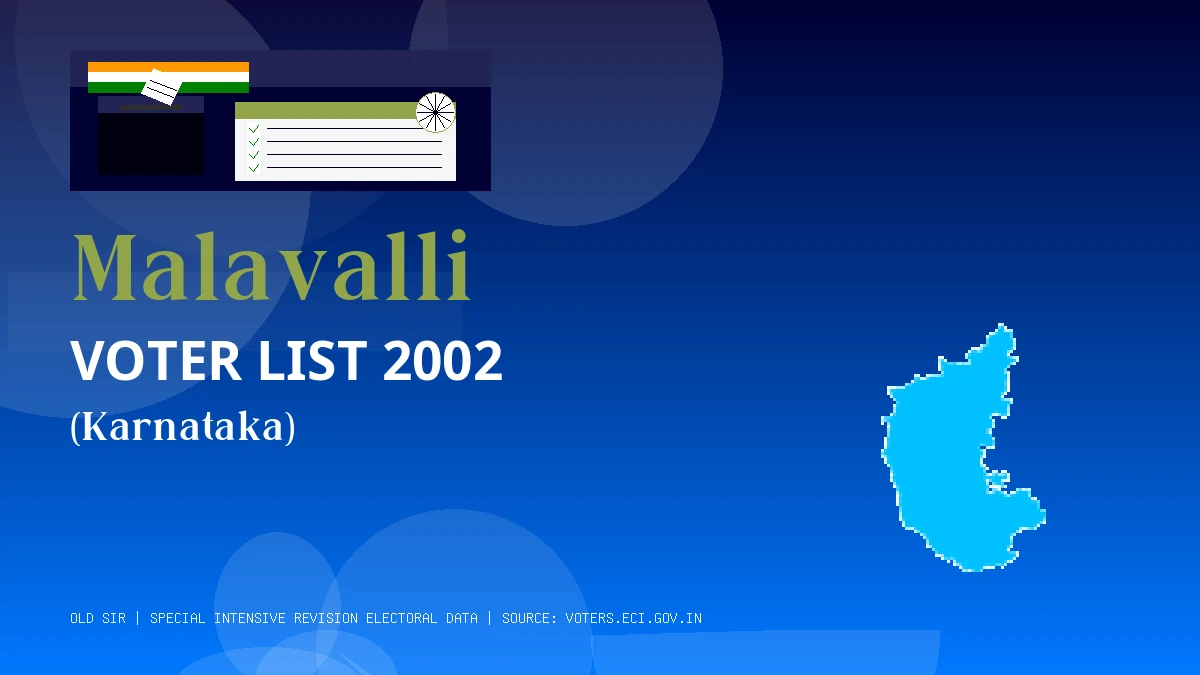 Malavalli Voter List 2002 PDF Download Karnataka