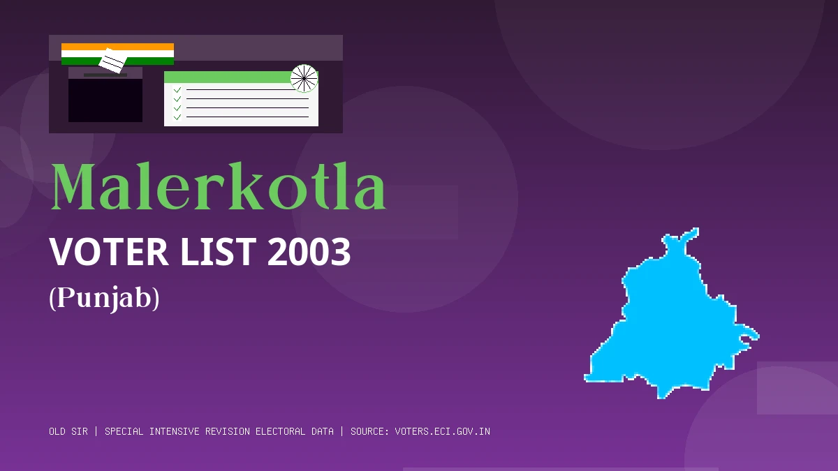 Malerkotla Voter List 2003 PDF Download Punjab