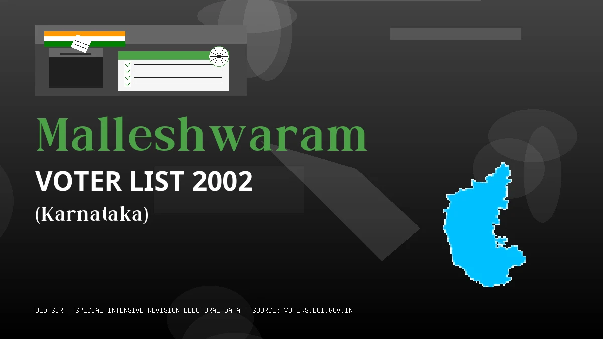 Malleshwaram Voter List 2002 PDF Download Karnataka