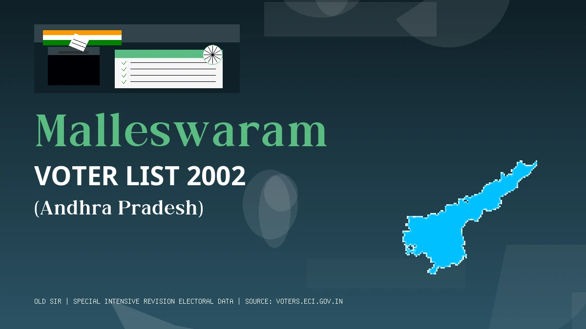 Malleswaram Voter List 2002 PDF Download Andhra Pradesh