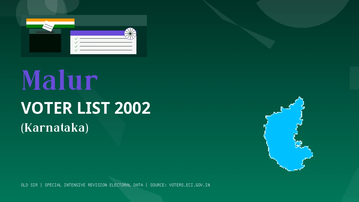 Malur Voter List 2002 PDF Download Karnataka