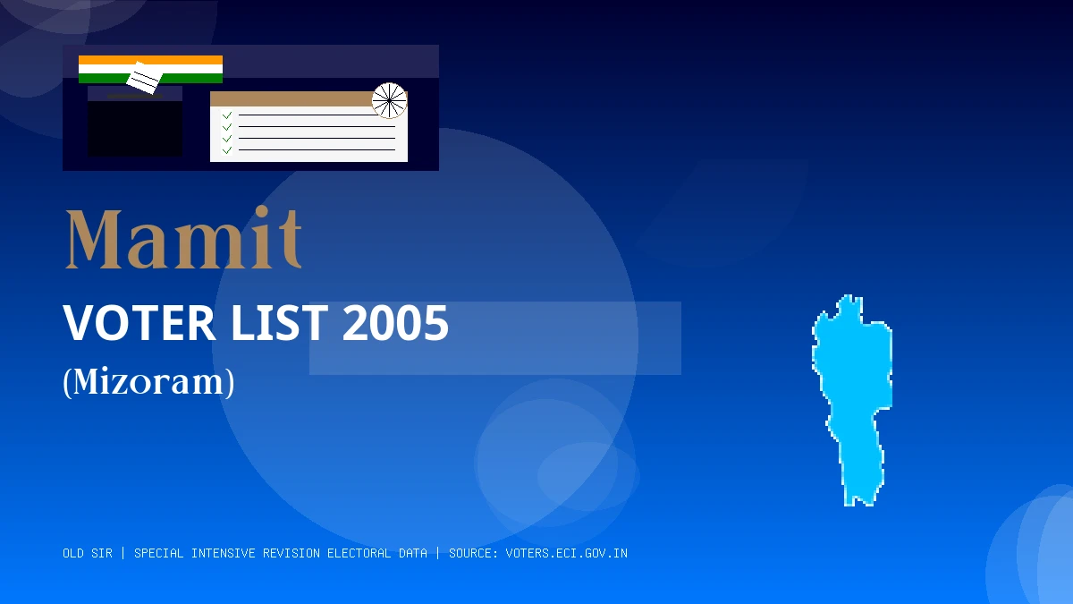 Mamit Voter List 2005 PDF Download Mizoram