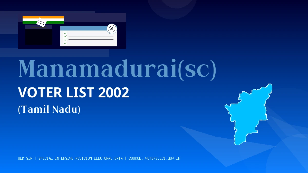 Manamadurai(sc) Voter List 2002 PDF Download Tamil Nadu