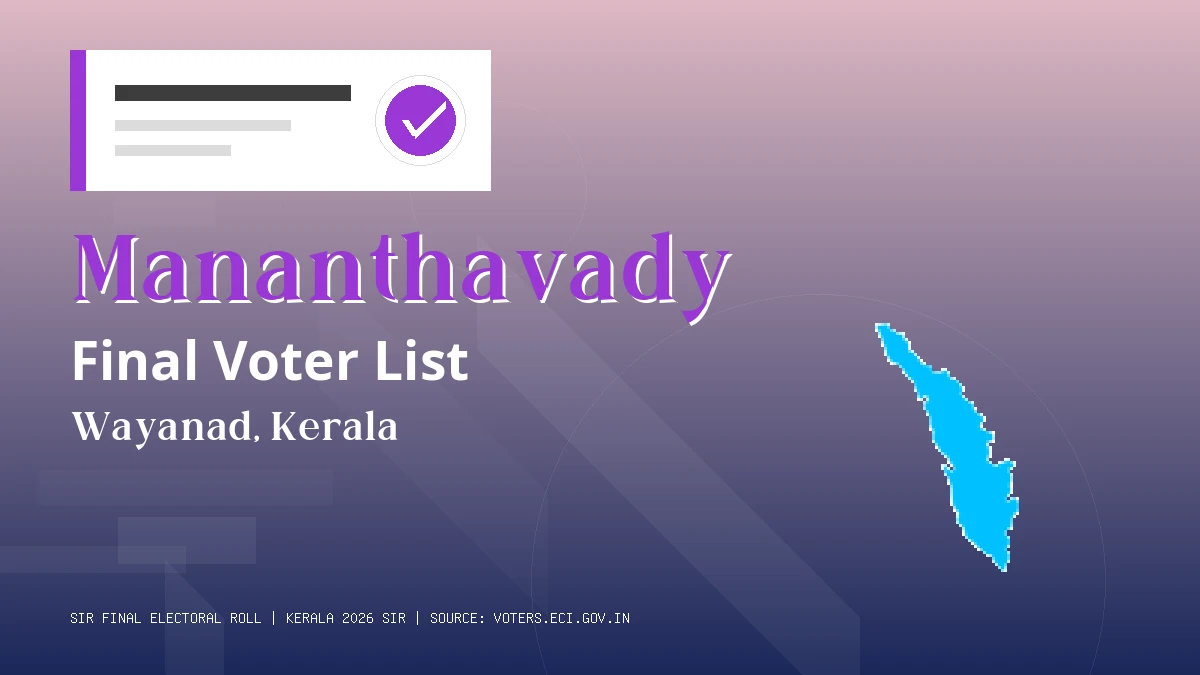 Mananthavady Final Voter List Kerala