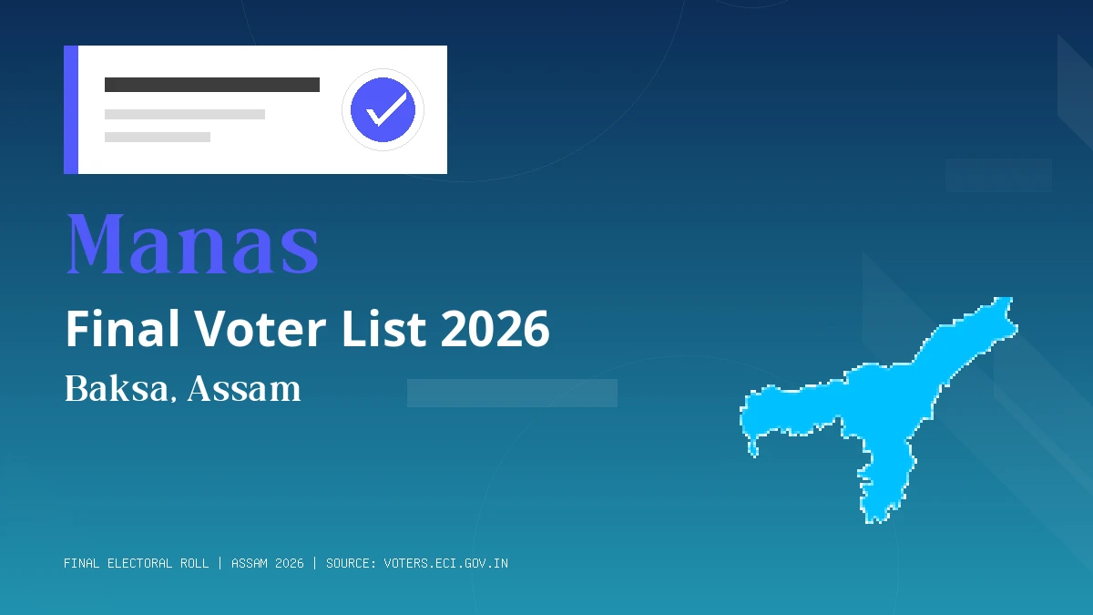 Manas Final Voter List 2026 Assam