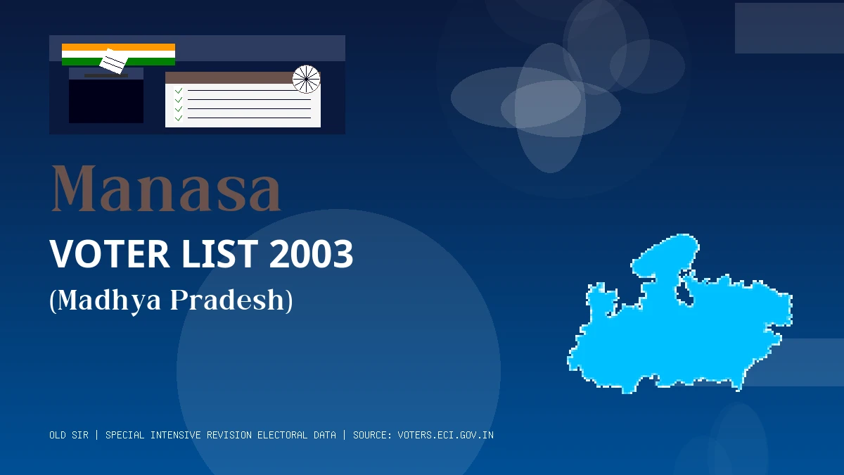 Manasa Voter List 2003 PDF Download Madhya Pradesh