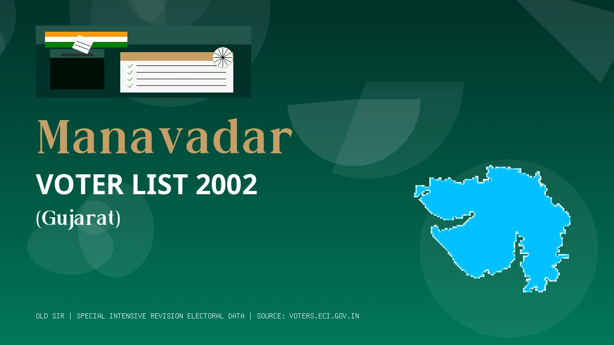 Manavadar Voter List 2002 PDF Download Gujarat