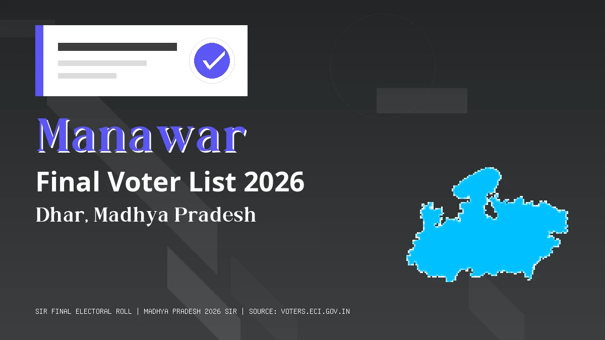 Manawar Final Voter List 2026 Madhya Pradesh