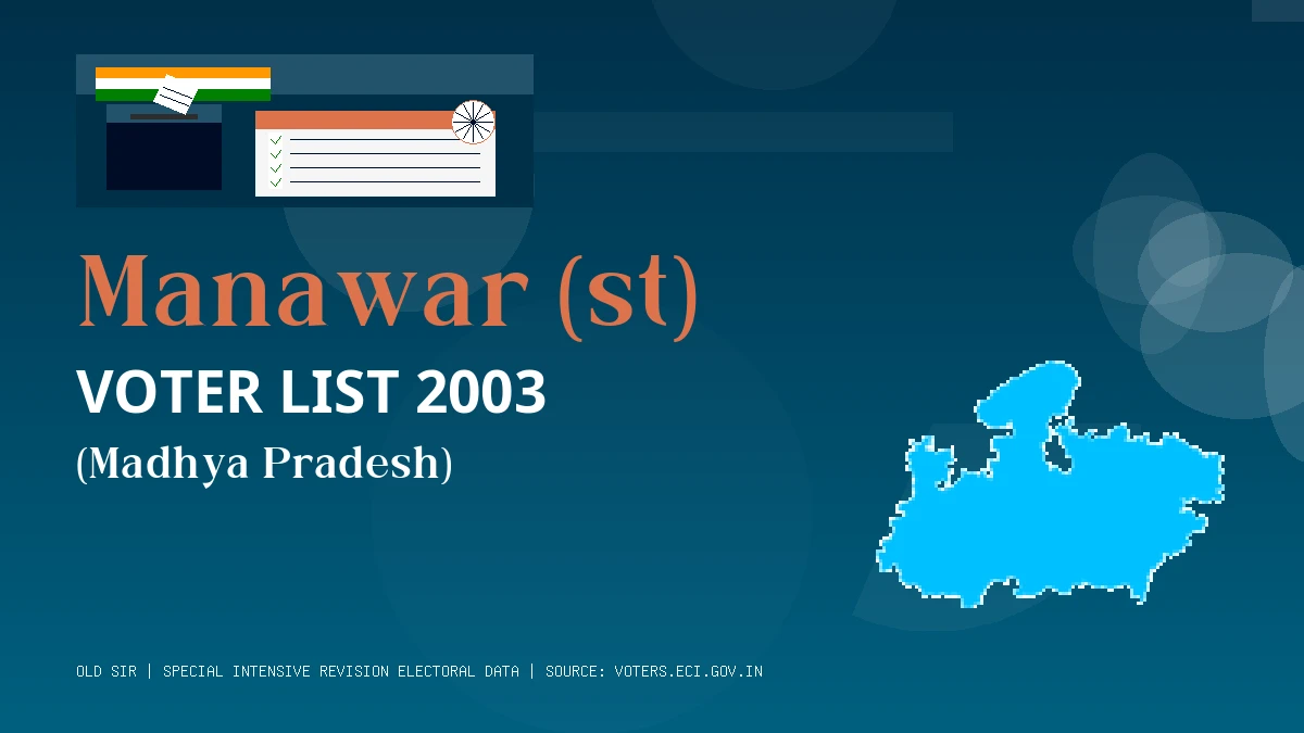 Manawar (st) Voter List 2003 PDF Download Madhya Pradesh