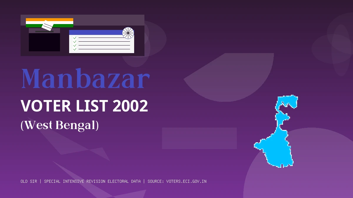 Manbazar Voter List 2002 PDF Download West Bengal