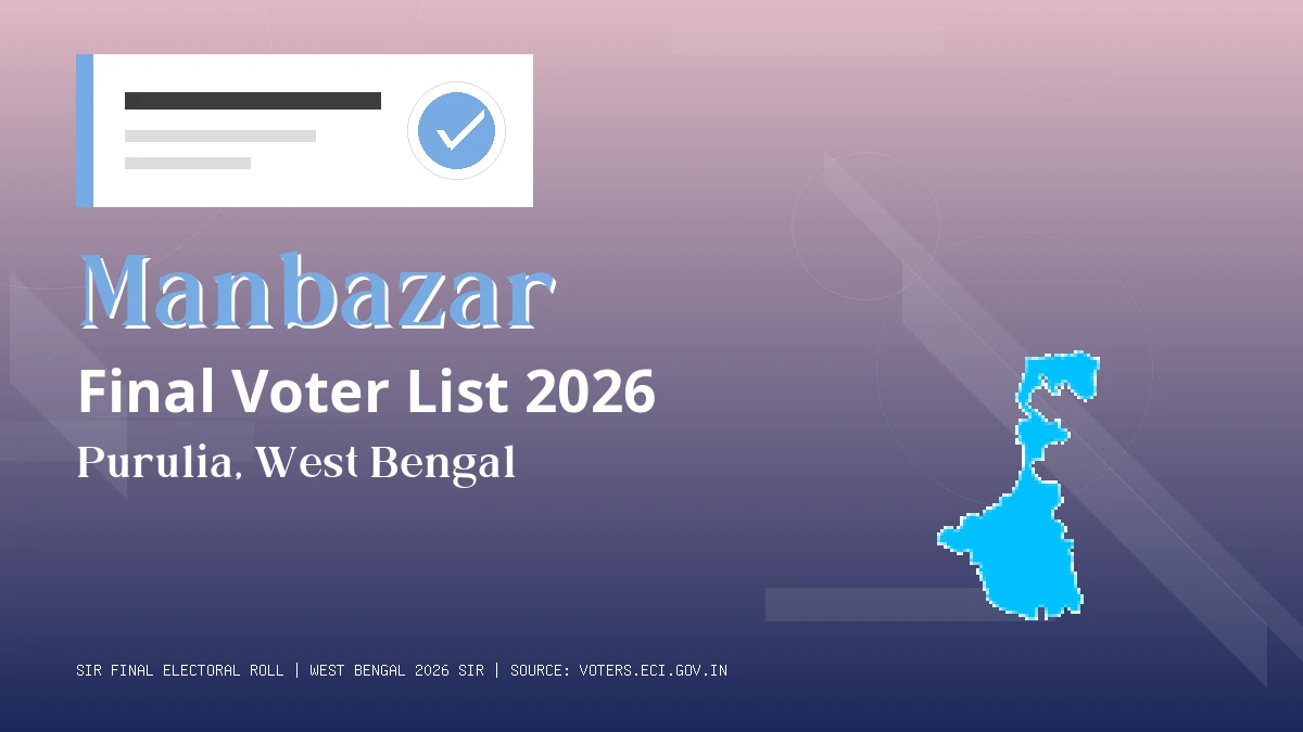 Manbazar Final Voter List 2026 West Bengal