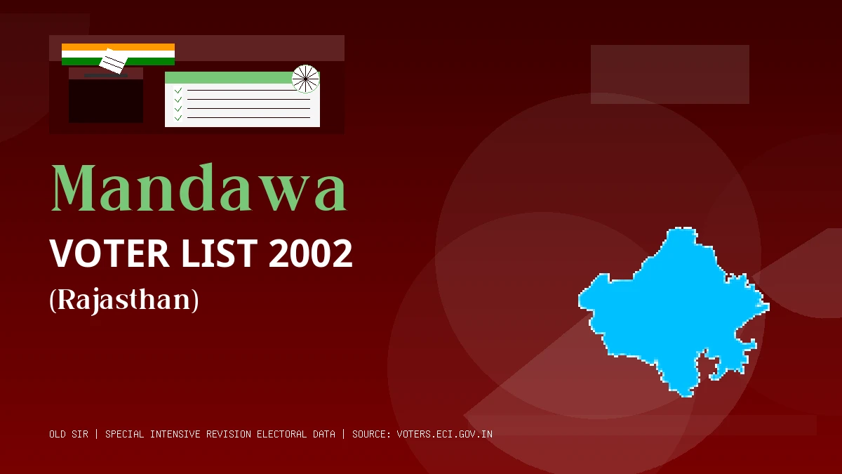 Mandawa Voter List 2002 PDF Download Rajasthan