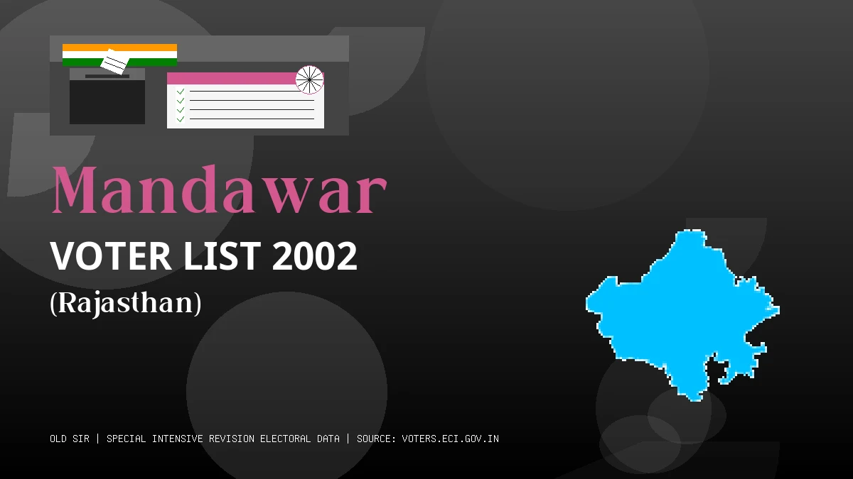 Mandawar Voter List 2002 PDF Download Rajasthan