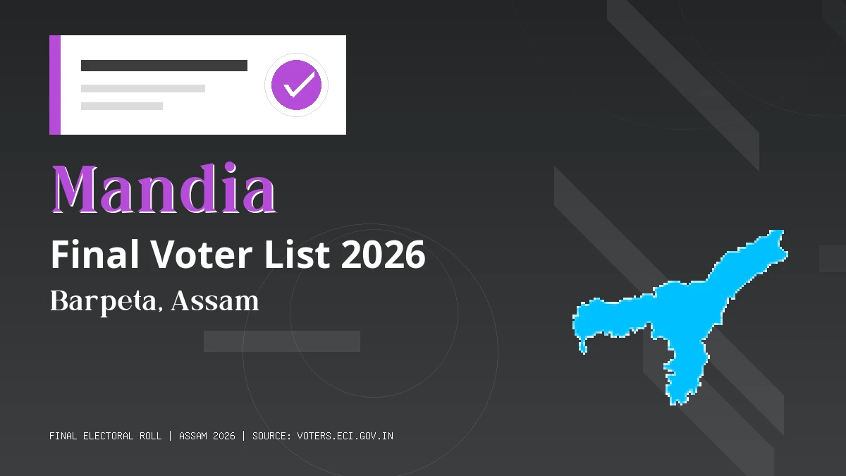 Mandia Final Voter List 2026 Assam