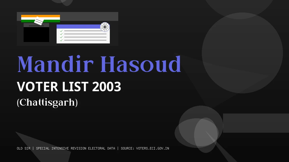 Mandir Hasoud Voter List 2003 PDF Download Chattisgarh