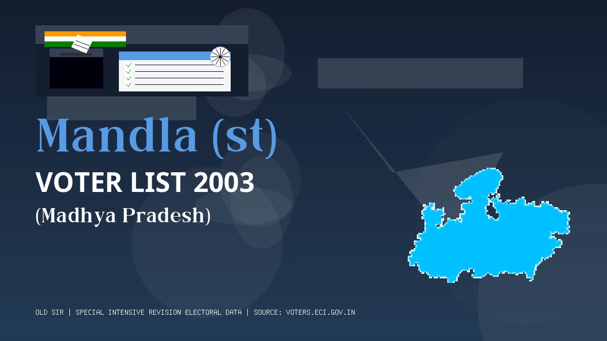 Mandla (st) Voter List 2003 PDF Download Madhya Pradesh