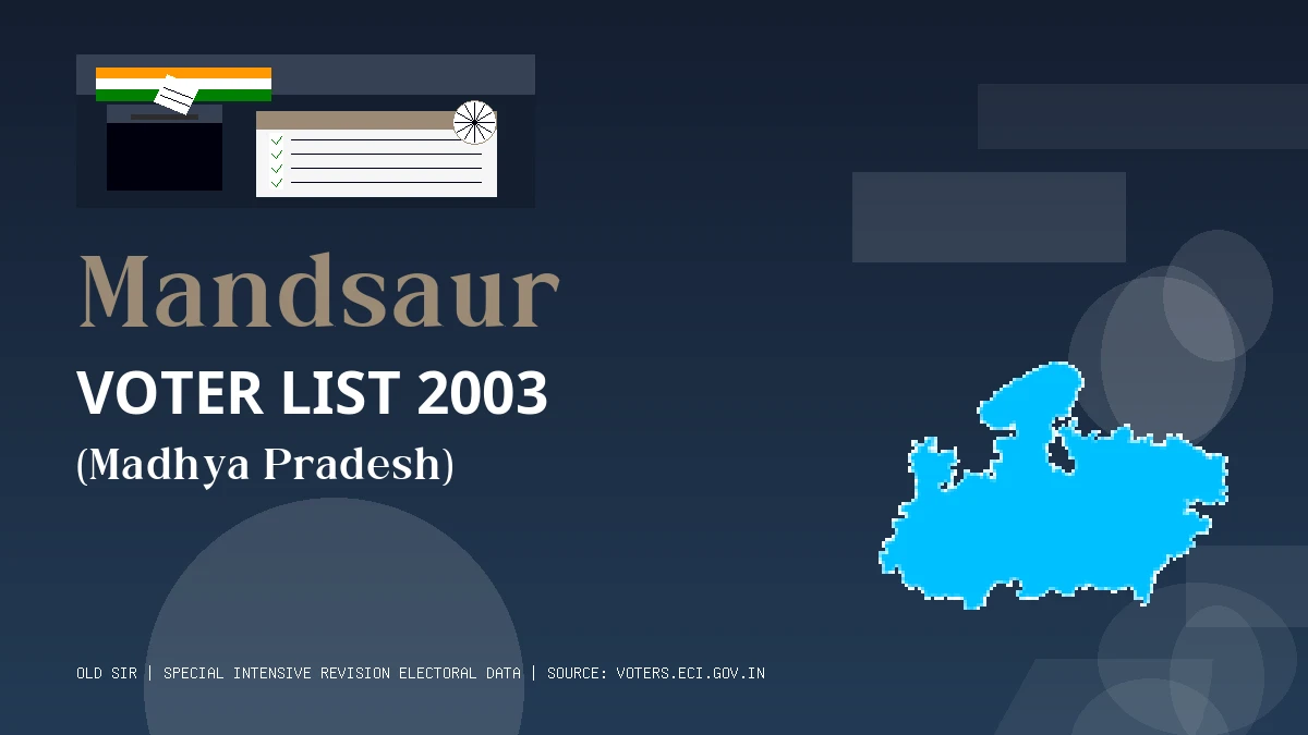 Mandsaur Voter List 2003 PDF Download Madhya Pradesh