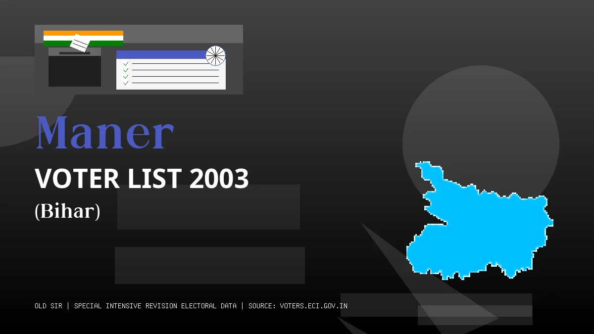 Maner Voter List 2003 PDF Download Bihar